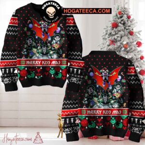 Kiss Band Merry KISSmas Bat Devil Christmas Sweater Chirstmas Gifts 2024 Xmas For Family And Friends Ugly Sweater