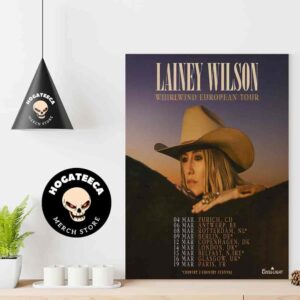 Lainey Wilson Whirlwind European Tour Mar 2025 Schedule List Home Decor Poster Canvas