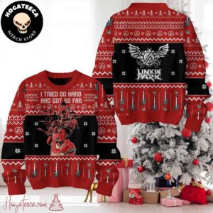 Linkin Park In the End I Tried So Hard And Got So Far Ugly Christmas Sweater Chirstmas Gifts 2024 Xmas For Family And Friends Ugly Sweater