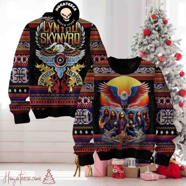 Lynyrd Skynyrd Southern Rock N Roll Christmas Sweater Chirstmas Gifts 2024 Xmas For Family And Friends Ugly Sweater