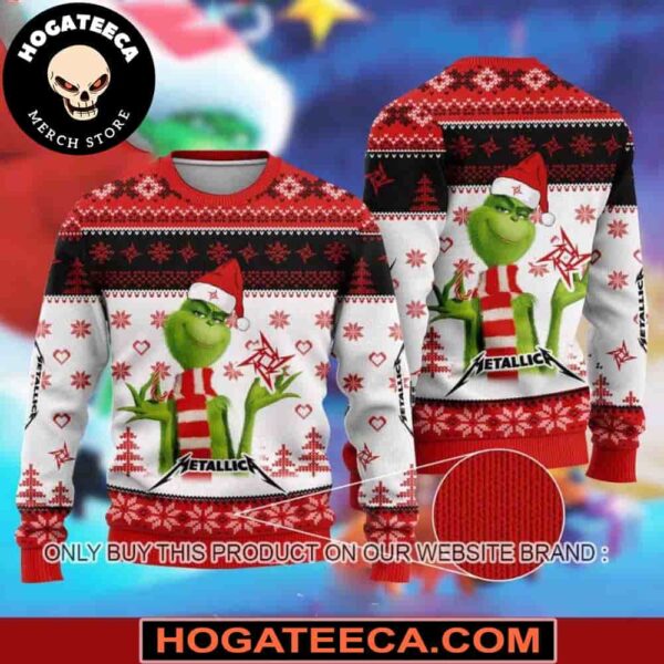 Metallica Grinch Santa Chirstmas Gifts 2024 Xmas For Family And Friends Ugly Sweater