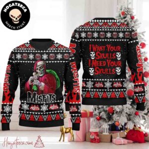 Misfits I Want Your Skulls I Need Your Skulls Chirstmas Gifts 2024 Xmas For Family And Friends Ugly Sweater