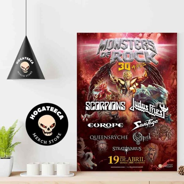 Monsters Of Rock 2025 30 Anos Lineup On April 19th 2025 At Sao Paolo Home Decor Poster Canvas