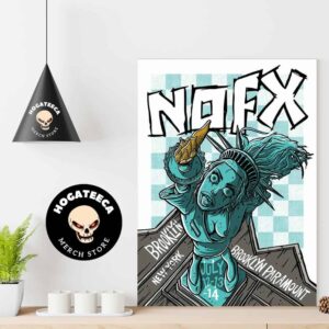 NOFX Merch Poster For Show In Brooklyn New York At Brooklyn Paramount On July 12-13-14 2024 Home Decor Poster Canvas