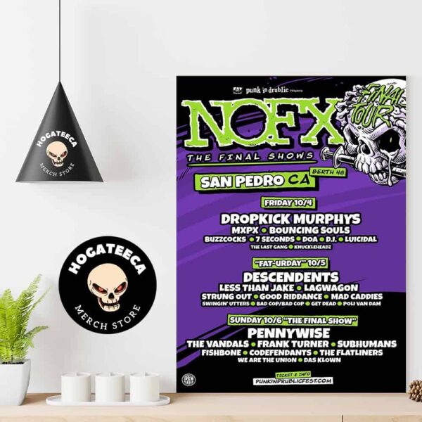 NOFX The Final Shows 2024 In San Pedro CA Schedule List Date And Lineup Home Decor Poster Canvas