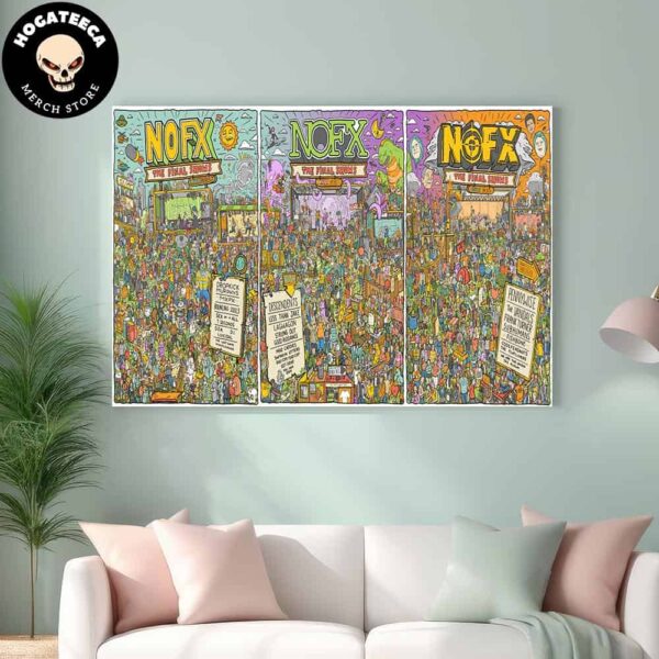 NOFX The Final Shows Day 1 2 3 Oct 4-5-6 2024 In San Pedro CA Full Lineup Home Decor Poster Canvas