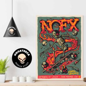 NOFX The Final Shows Day 2 Oct 5th 2024 In San Pedro CA Poster By Dave Quiggle Home Decor Poster Canvas