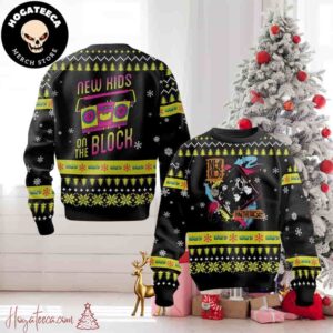 New Kids On The Block Black Yellow Pattern Christmas Sweater Chirstmas Gifts 2024 Xmas For Family And Friends Ugly Sweater