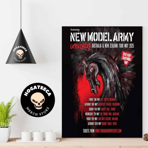 New Model Army Australian And New Zealand Tour May 2025 Schedule List Home Decor Poster Canvas