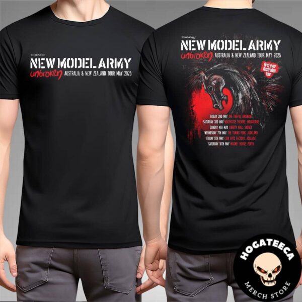 New Model Army Australian And New Zealand Tour May 2025 Schedule List Two Sides Unisex T-Shirt