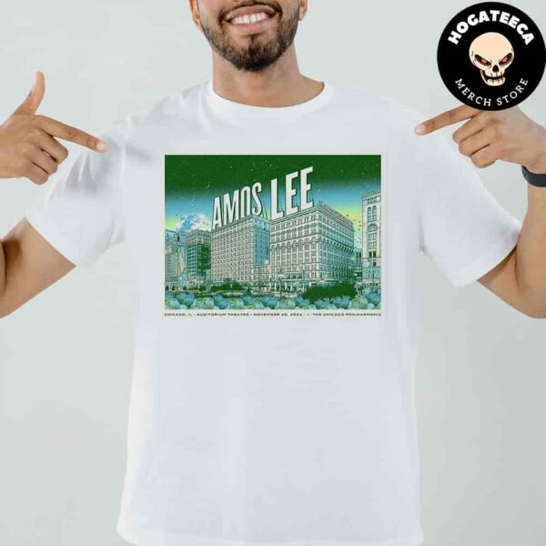 Official Poster For Amos Lee Performance In Chicago IL At Auditorium Theatre On November 20 2024 The Chicago Philharmonic Unisex T Shirt