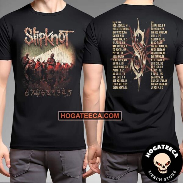 Official Slipknot Tour Dates Tee Here Comes The Pain 25th Anniversary Tour Two Sides Unisex T-Shirt