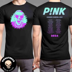 Pink Merch Summer Carnival 2024 Tour Cities Two Sides Unisex T-Shirt