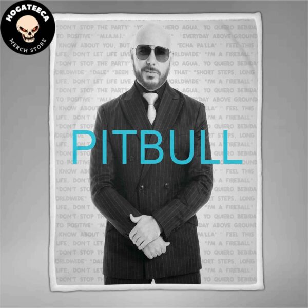 Pitbull Mr Worldwide Fleece Blanket