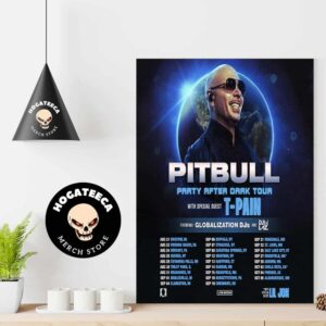 Pitbull Party After Dark Tour With Special Guest T-Pain Schedule List Home Decor Poster Canvas