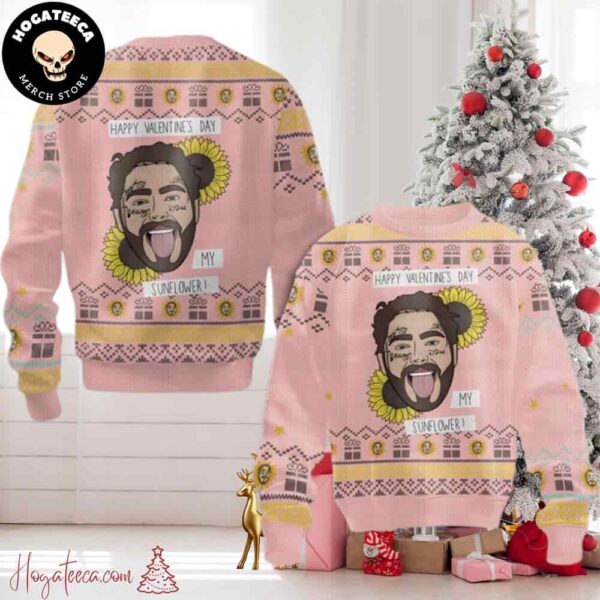 Post Malone Happy Valentine Ugly Christmas Sweater Chirstmas Gifts 2024 Xmas For Family And Friends Ugly Sweater