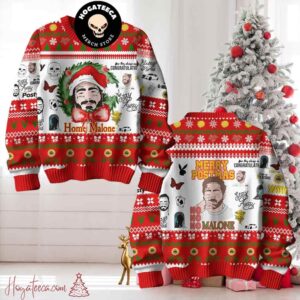 Post Malone Posty Ho Ho Ho Merry Postmas Ugly Christmas Sweater Chirstmas Gifts 2024 Xmas For Family And Friends Ugly Sweater