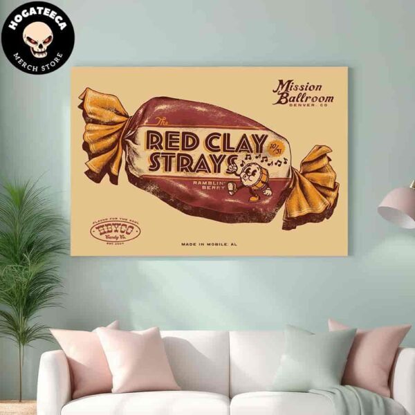 Red Clay Strays With Soundwaves Creative Merch For Show On Oct 31 At Mission Ballroom In Denver Co Home Decor Poster Canvas