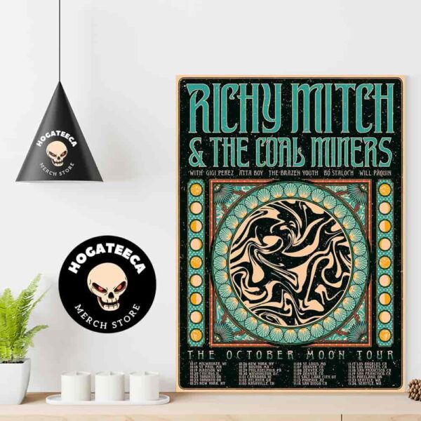 Richy Mitch The October Moon Tour 2024 And The Coal Miners With Lineup And Performance Schedule List Home Decor Poster Canvas