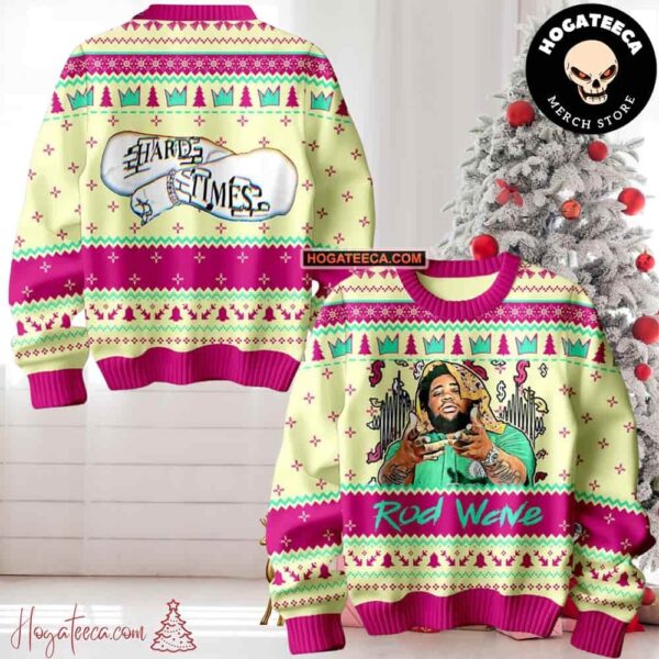 Rod Wave Hard Times Ugly Christmas Sweater Chirstmas Gifts 2024 Xmas For Family And Friends Ugly Sweater