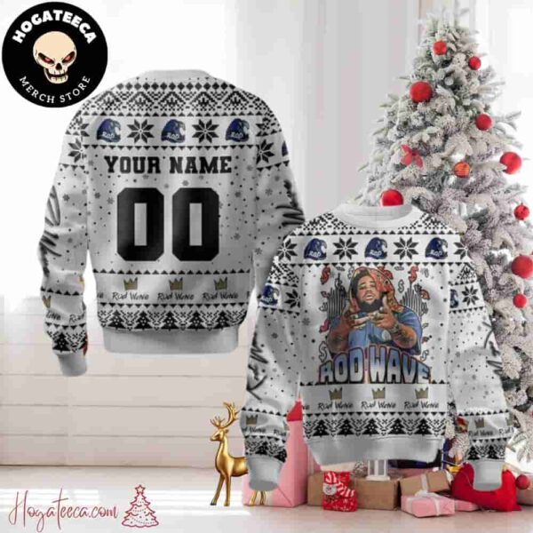 Rod Wave Rapper Custom Name Christmas Sweater Chirstmas Gifts 2024 Xmas For Family And Friends Ugly Sweater