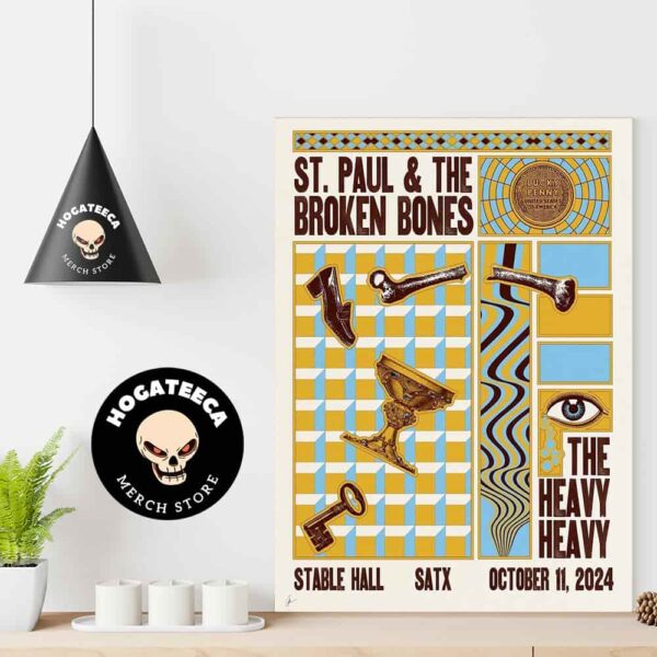 St Paul And The Broken Bones The Heavy Heavy Stable Hall Satx On October 11 2024 Home Decor Poster Canvas