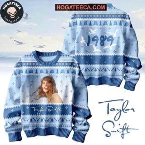 Taylor Swift 1989 In Blue Edition Ugly Christmas Sweater Chirstmas Gifts 2024 Xmas For Family And Friends Ugly Sweater