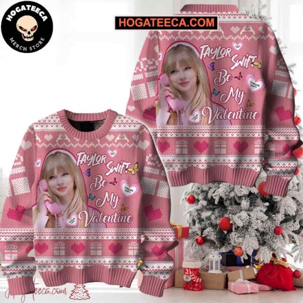 Taylor Swift Be My Valentine Ugly Christmas Sweater Chirstmas Gifts 2024 Xmas For Family And Friends Ugly Sweater