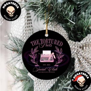 Taylor Swift The Tortured Poets Social Club Christmas 2024 Tree Decorations Ornament