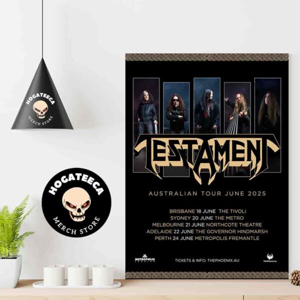 Testament Australian Tour June 2025 Performances Schedule Home Decor Poster Canvas