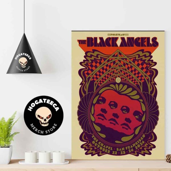 The Black Angels Merch For Show At The Chapel In San Francisco On October 22-23-24 2024 Home Decor Poster Canvas