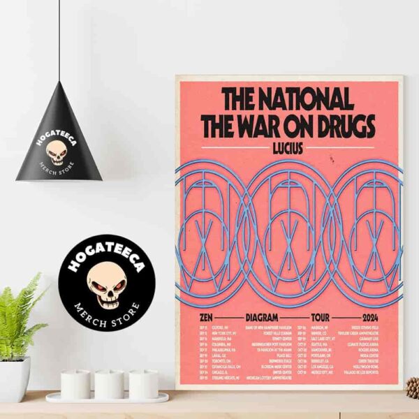 The National The War On Drugs Lucius Zen Diagram Tour 2024 Schedule List Home Decor Poster Canvas