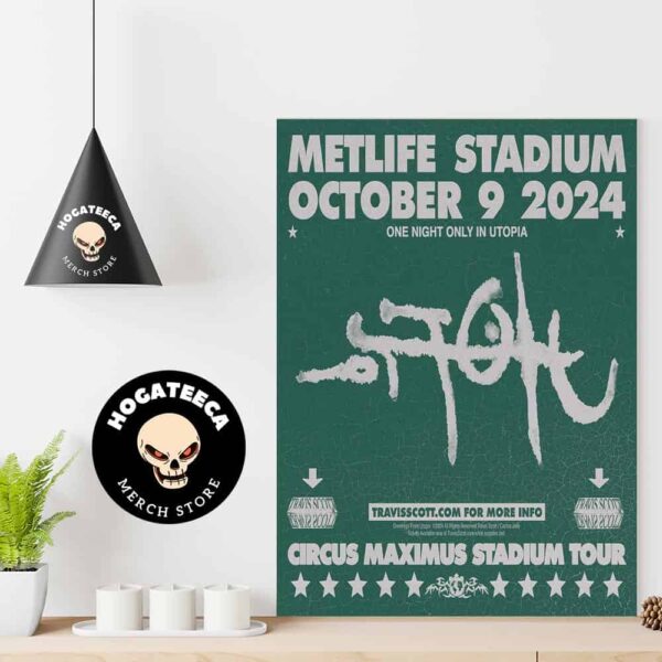 Travis Scott Circus Maximus Stadium Tour 2024  At Metlife Stadium On October 9 2024 One Night Only In Utopia Home Decor Poster Canvas