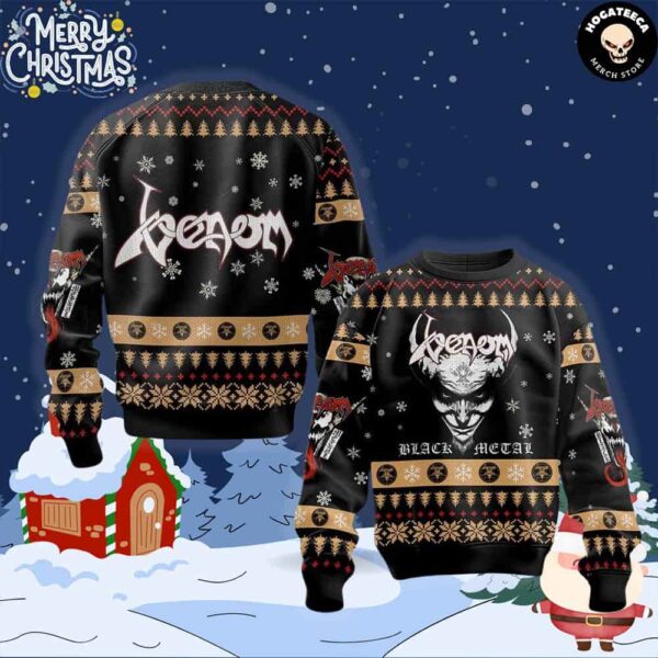 Venom Band Black Metal Ugly Christmas Sweater Chirstmas Gifts 2024 Xmas For Family And Friends Ugly Sweater