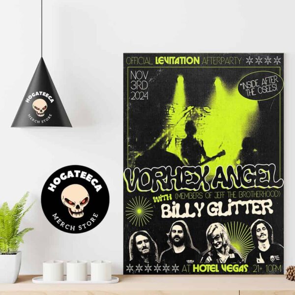 Vorhex Angel With Member Of Jeff The Brotherhood Billy Glitter At Hotel Vegas On Nov 3rd 2024 Official Levitation After Party Home Decor Poster Canvas