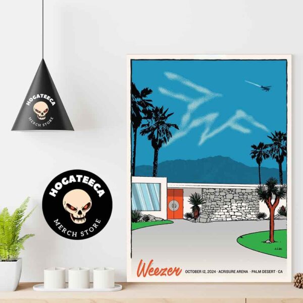 Weezer Merch On October 12 2024 At Acrisure Arena In Palm Desert CA Home Decor Poster Canvas