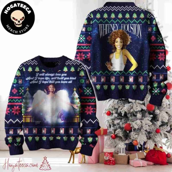 Whitney Houston I Will Always Love You Christmas Sweater Chirstmas Gifts 2024 Xmas For Family And Friends Ugly Sweater