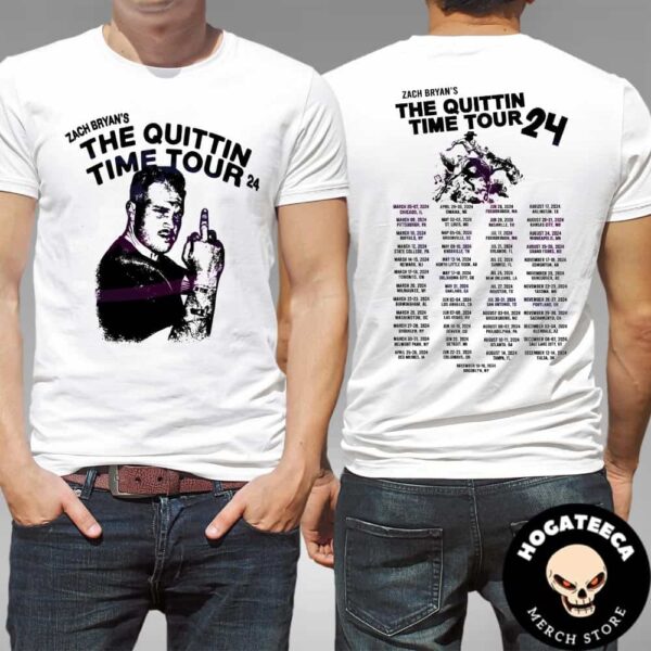 Zach Bryan The Quittin Time Tour 2024 Country Music Schedule List Two Sides Unisex T-Shirt