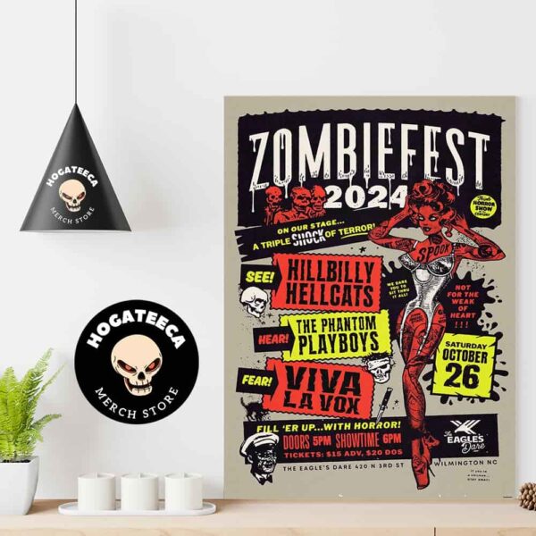 Zombiefest 2024 Spook Show On Saturday October 26 Lineup Home Decor Poster Canvas