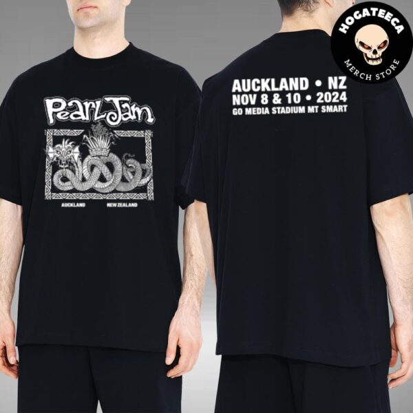 Pearl Jam Dark Matter World Tour Merch Shirt For Show In Auckland Newzealand At Go Media Stadium Mt Smart On Nov 8 2024 Tawhina Two Sides Unisex T-Shirt