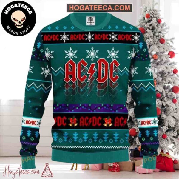 ACDC Rock And Roll Chirstmas Gifts 2024 Xmas For Family And Friends Ugly Sweater