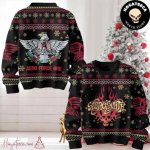 Aerosmith Aero Force One Chirstmas Gifts 2024 Xmas For Family And Friends Ugly Sweater