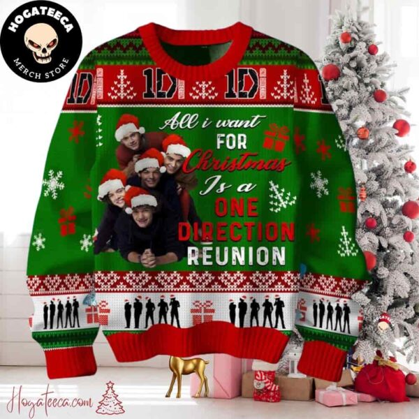 All I Want For Christmas Is A One Direction Reunion Chirstmas Gifts 2024 Xmas For Family And Friends Ugly Sweater