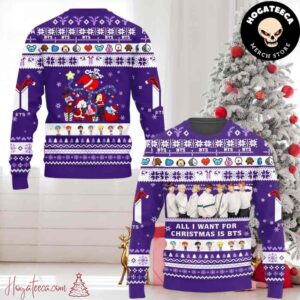 All I Want For Christmas Is BTS Chirstmas Gifts 2024 Xmas For Family And Friends Ugly Sweater