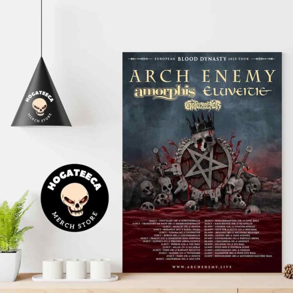 Arch Enemy Amorphis And Eluveitie European Blood Dynasty 2025 Tour Performances Scheduled Home Decor Poster Canvas