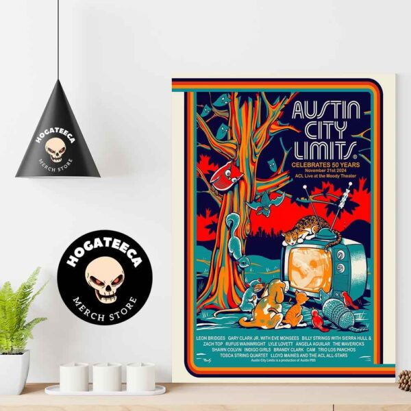 Austin City Limit Celebrates 50 Years On November 21st 2024 Acl Live At The Moody Theater With Full Lineup Home Decor Poster Canvas