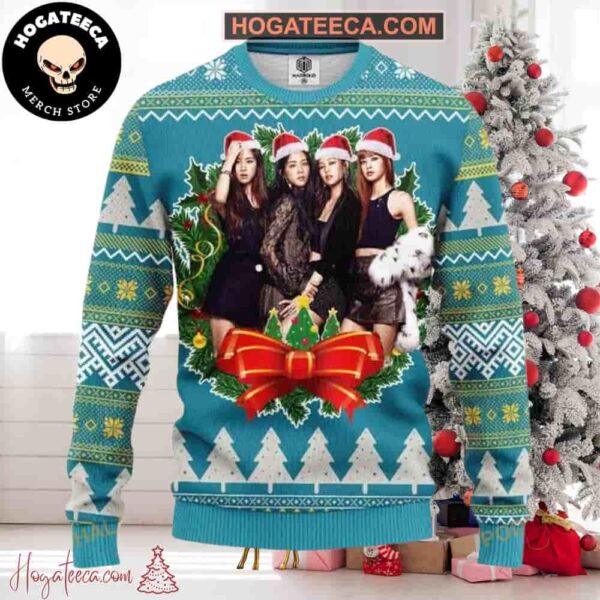 BLACKPINK Blue Eyes Chirstmas Gifts 2024 Xmas For Family And Friends Ugly Sweater