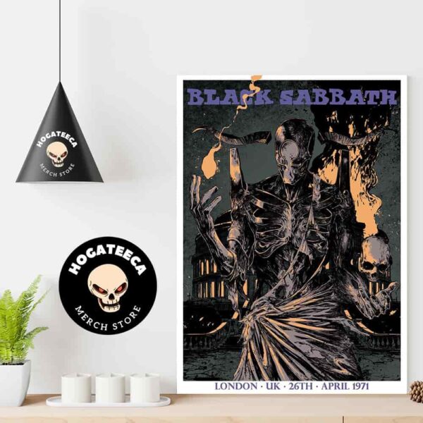 Black Sabbath London UK 26th April 1971 Main Edition Home Decor Poster Canvas