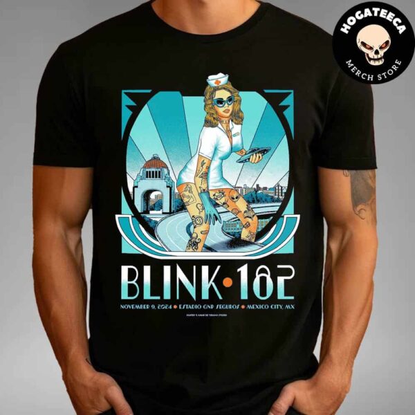 Blink-182 x Mexico City Gig Poster On November 9 2024 At Estadio GNP Seguros Unisex T-Shirt