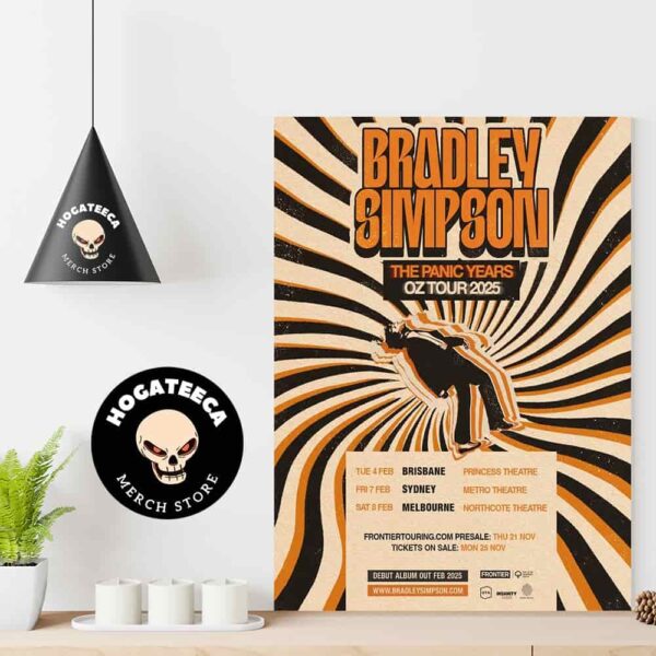 Bradley Simpson The Panic Years Oz Tour On Feb 4-7-8 2025 Home Decor Poster Canvas